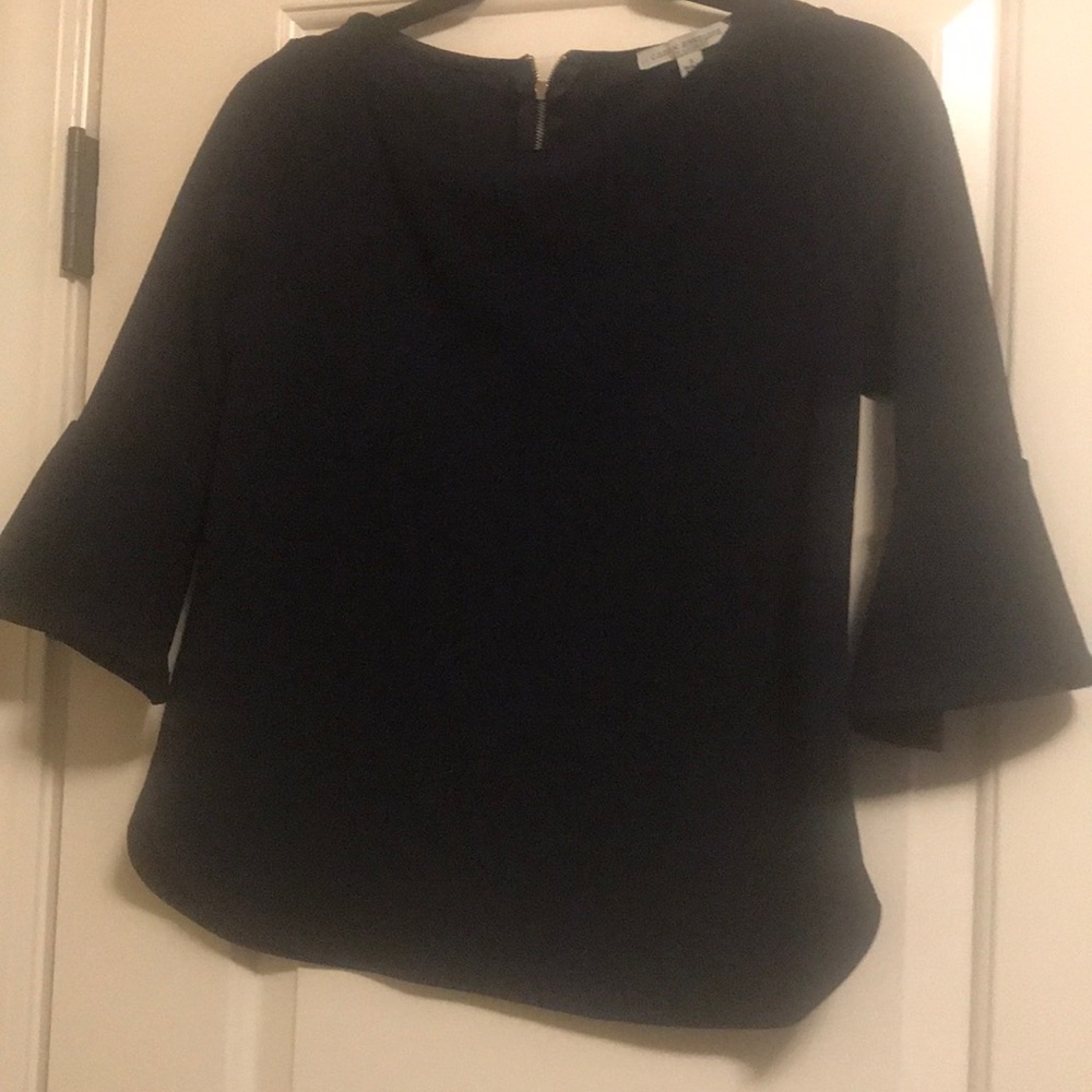 Navy blue Bell sleeve blouse